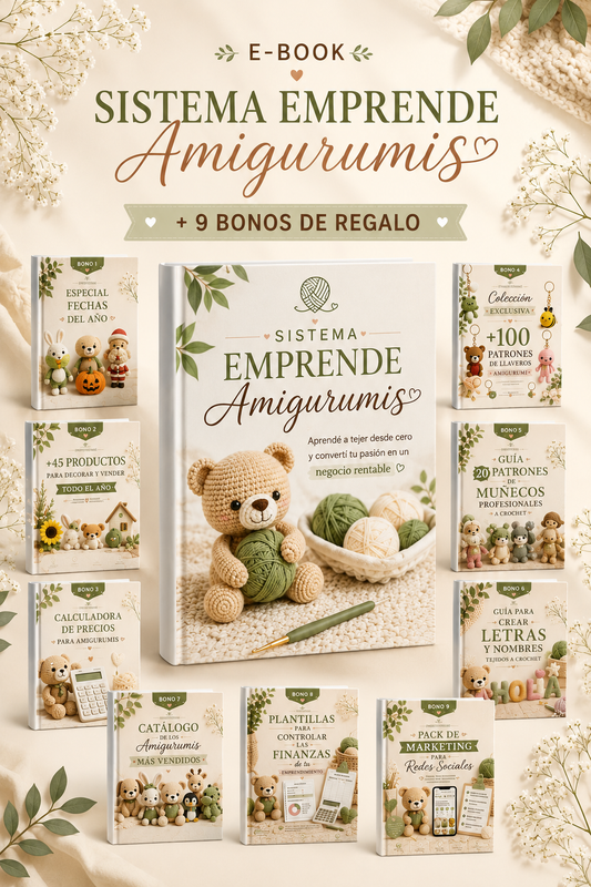 SISTEMA EMPRENDE AMIGURUMIS: +150 patrones paso a paso.